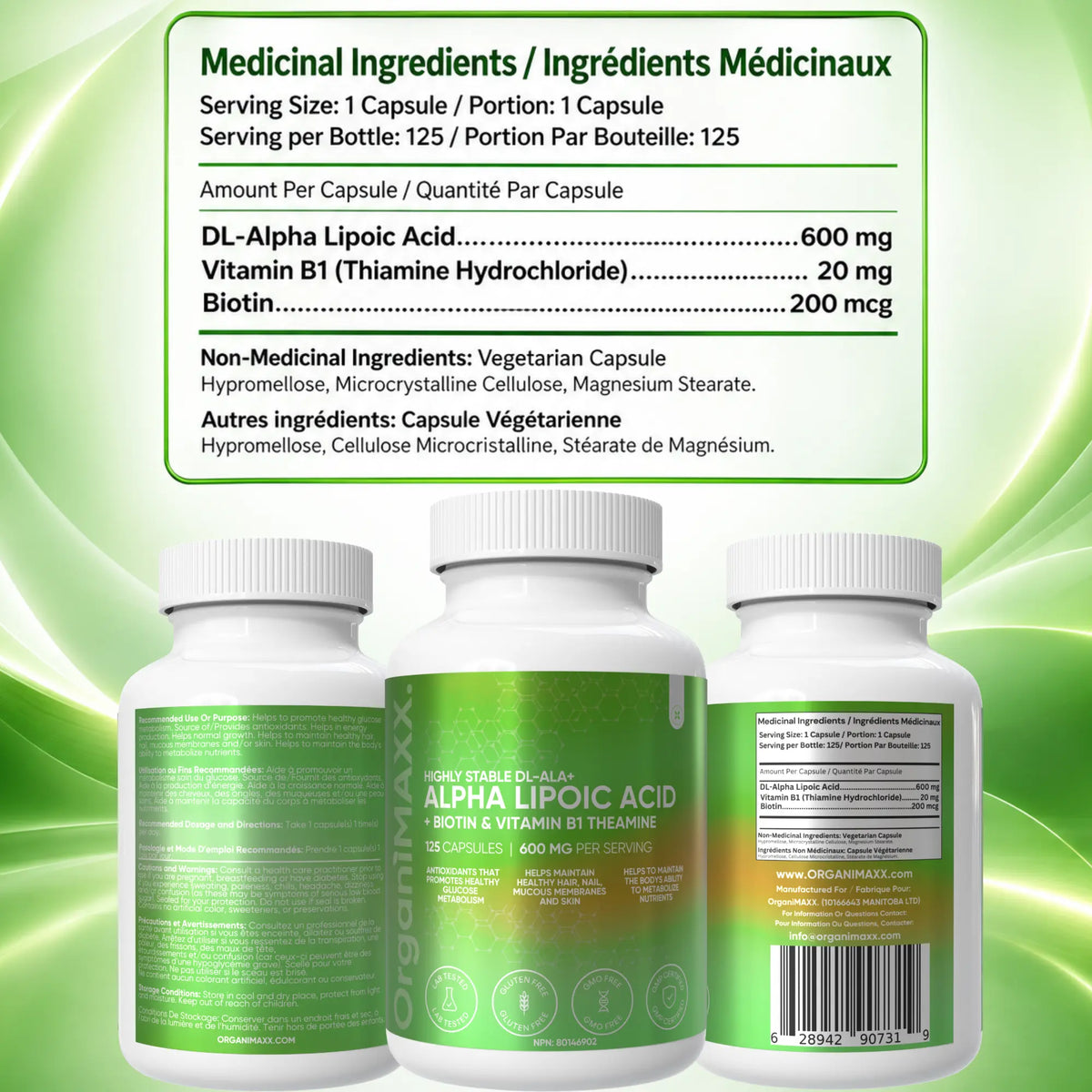 OrganiMAXX Alpha Lipoic Acid+ Capsules OrganiMAXX.