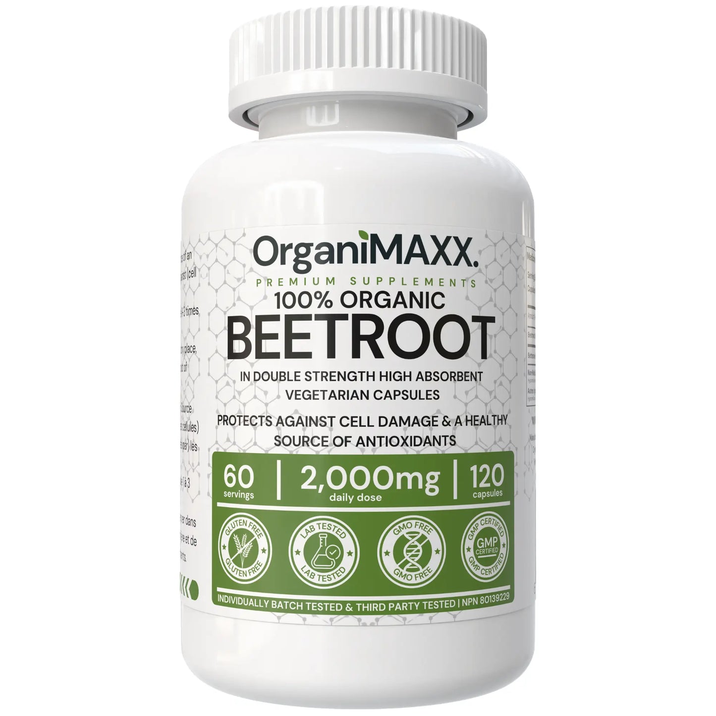 OrganiMAXX Certified Organic Beetroot Capsules 2,000 MG - 120 Count OrganiMAXX.