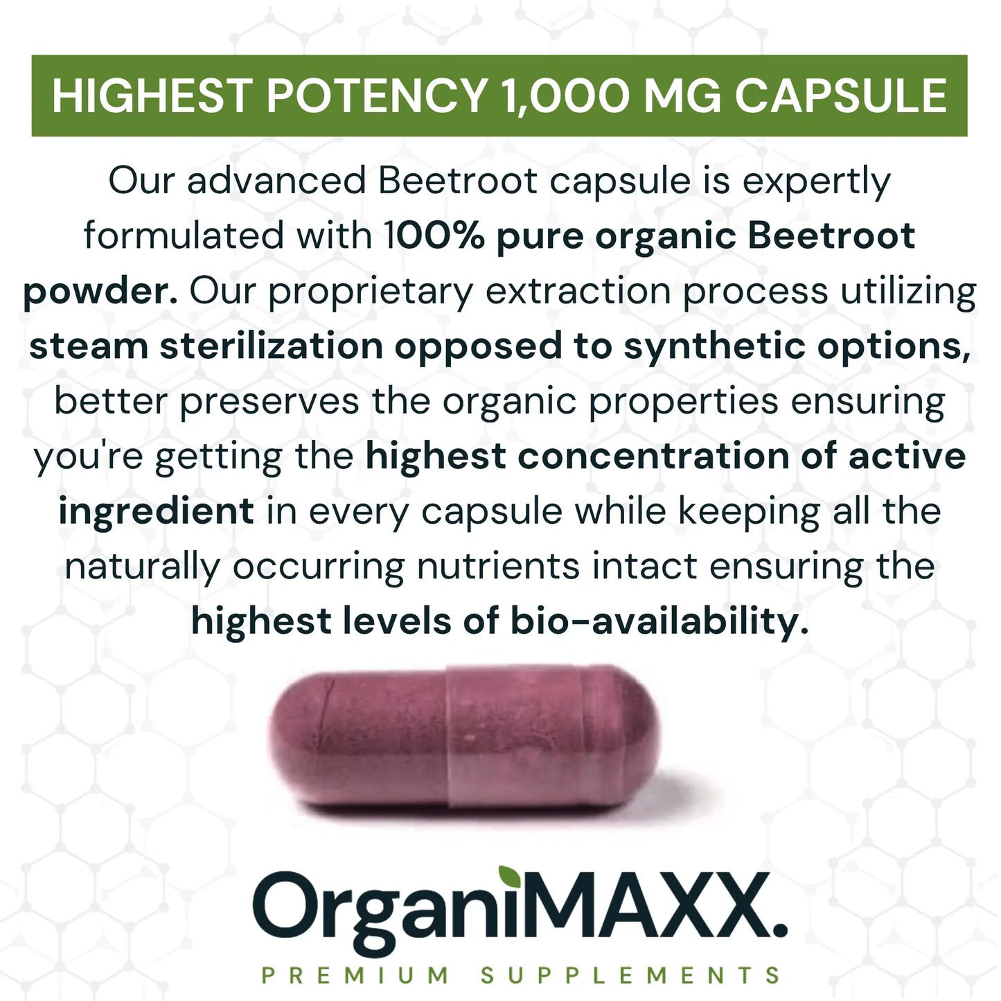 OrganiMAXX Certified Organic Beetroot Capsules 2,000 MG - 120 Count OrganiMAXX.