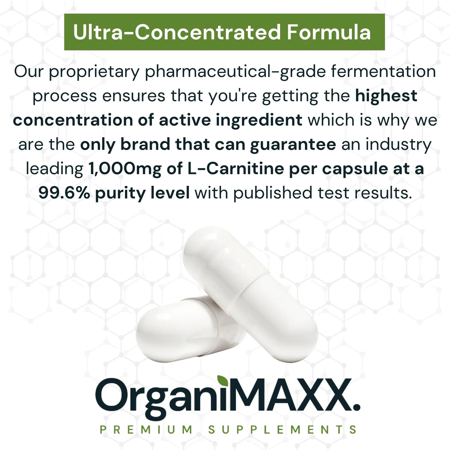 OrganiMAXX Double Dose 1,000 MG L-Carnitine Capsules - 90 Count OrganiMAXX.