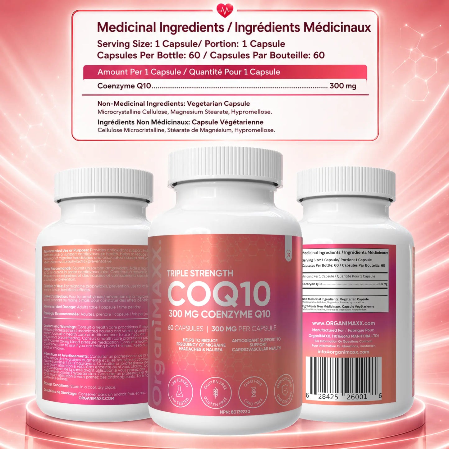 OrganiMAXX COQ10 Triple Strength 300 MG Capsules OrganiMAXX.