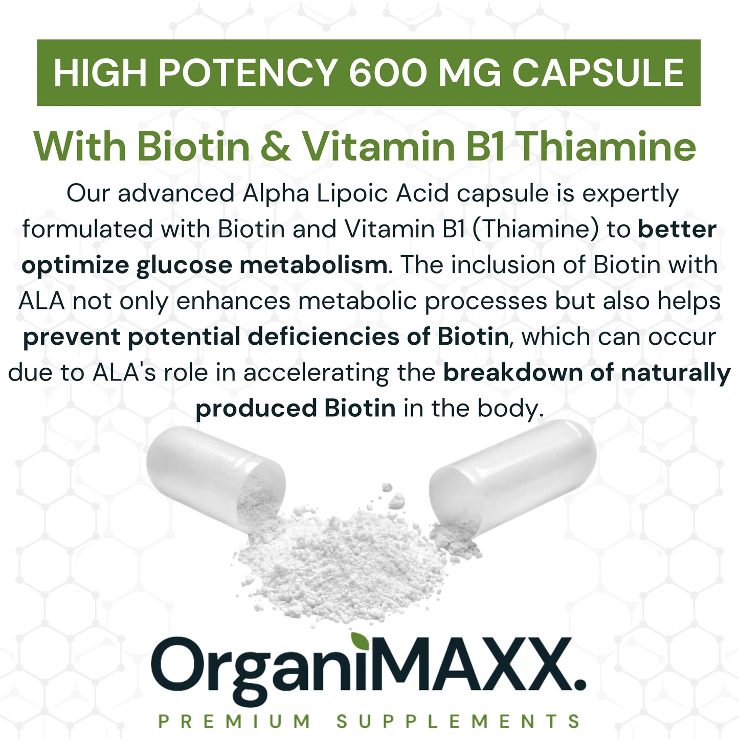 OrganiMAXX Alpha Lipoic Acid Capsules - 125 Count OrganiMAXX.