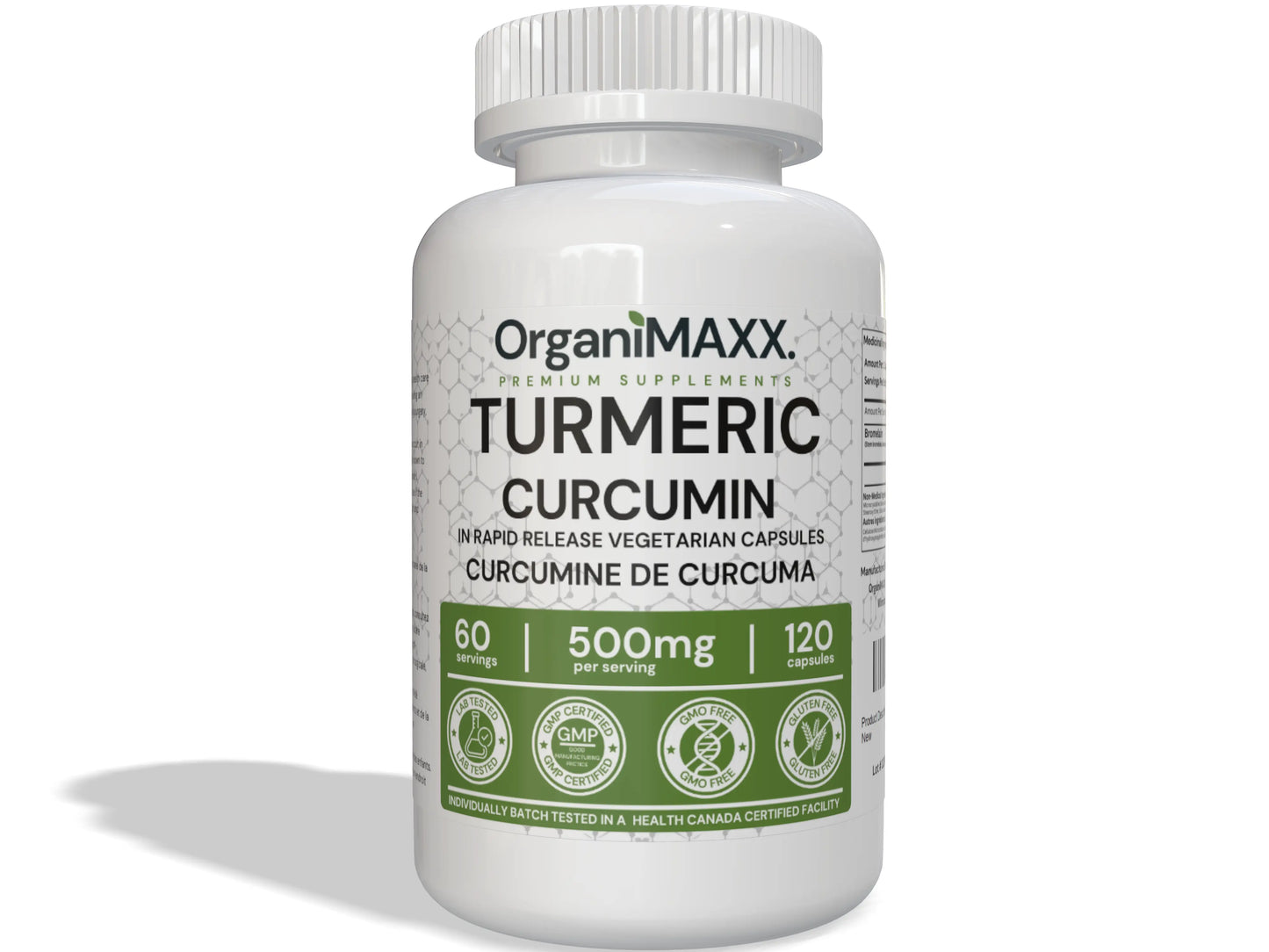 OrganiMAXX Turmeric Curcumin Capsules - 120 Count OrganiMAXX.