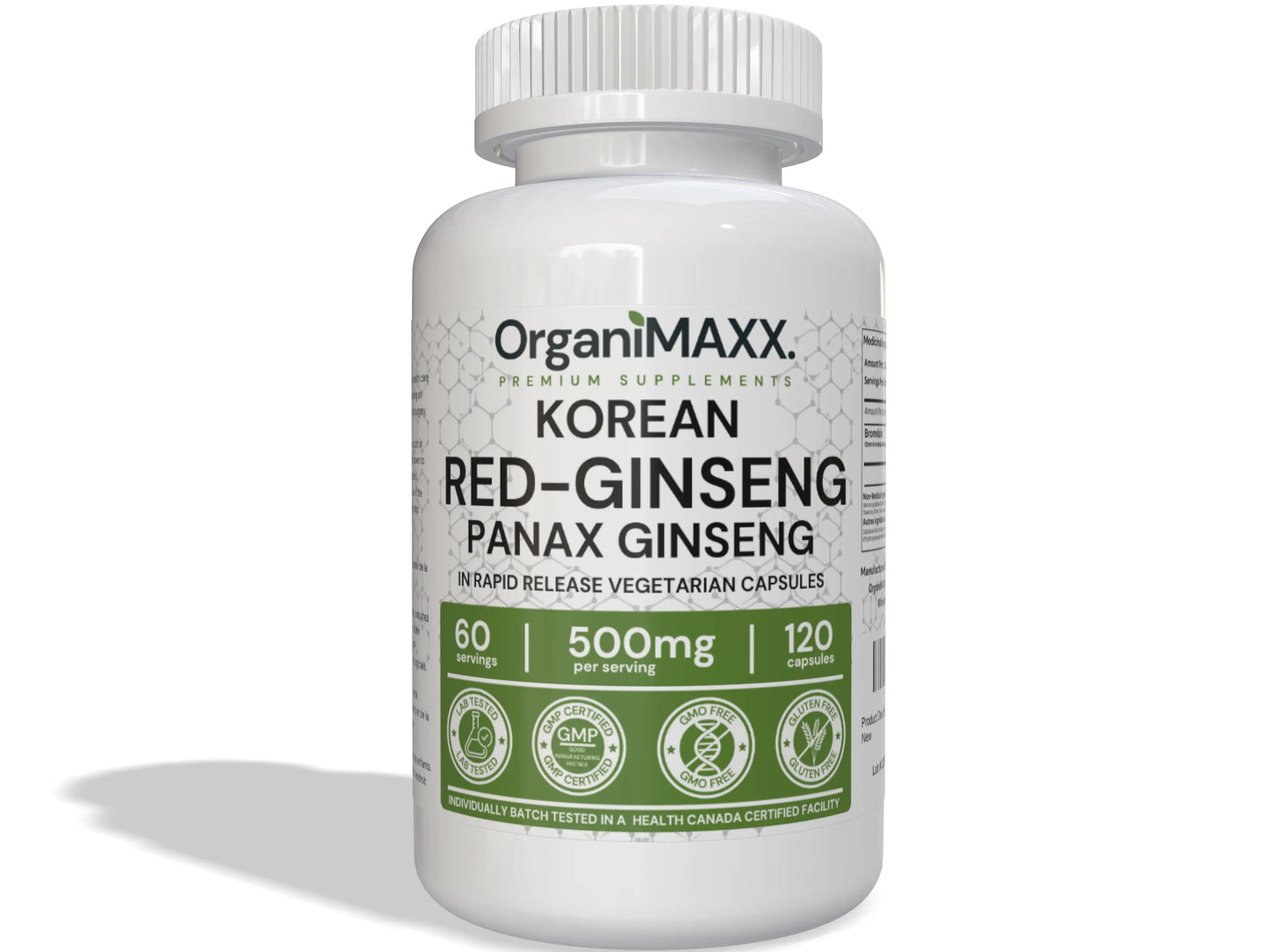 OrganiMAXX Red Ginseng Capsules - 120 Count OrganiMAXX.