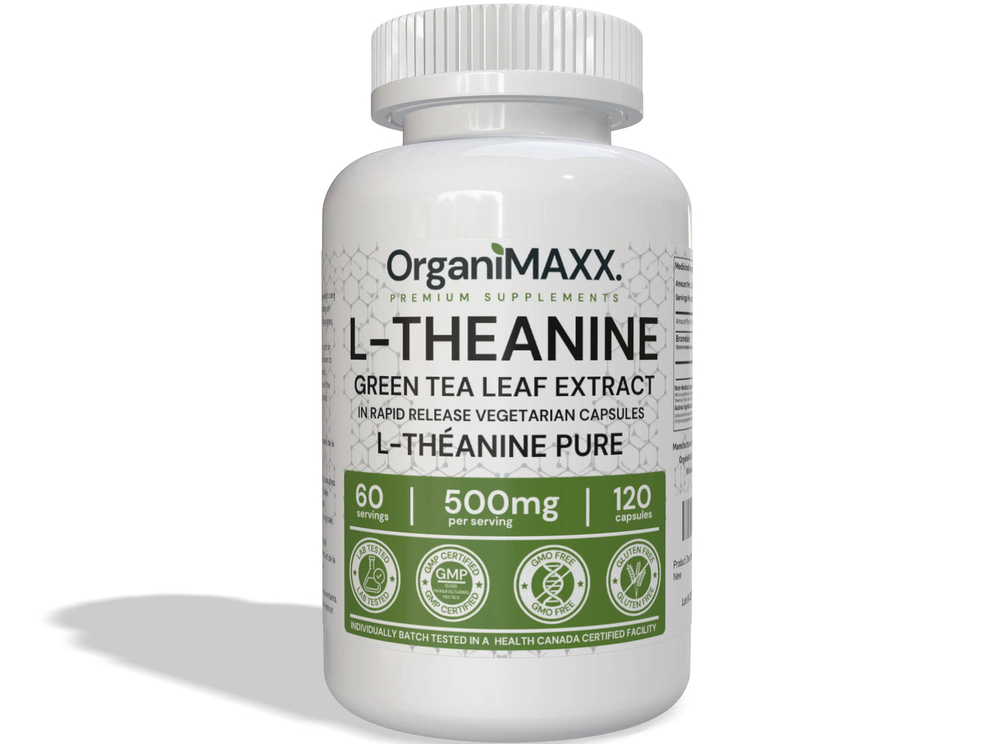 OrganiMAXX L-Theanine Capsules - 120 Count OrganiMAXX.