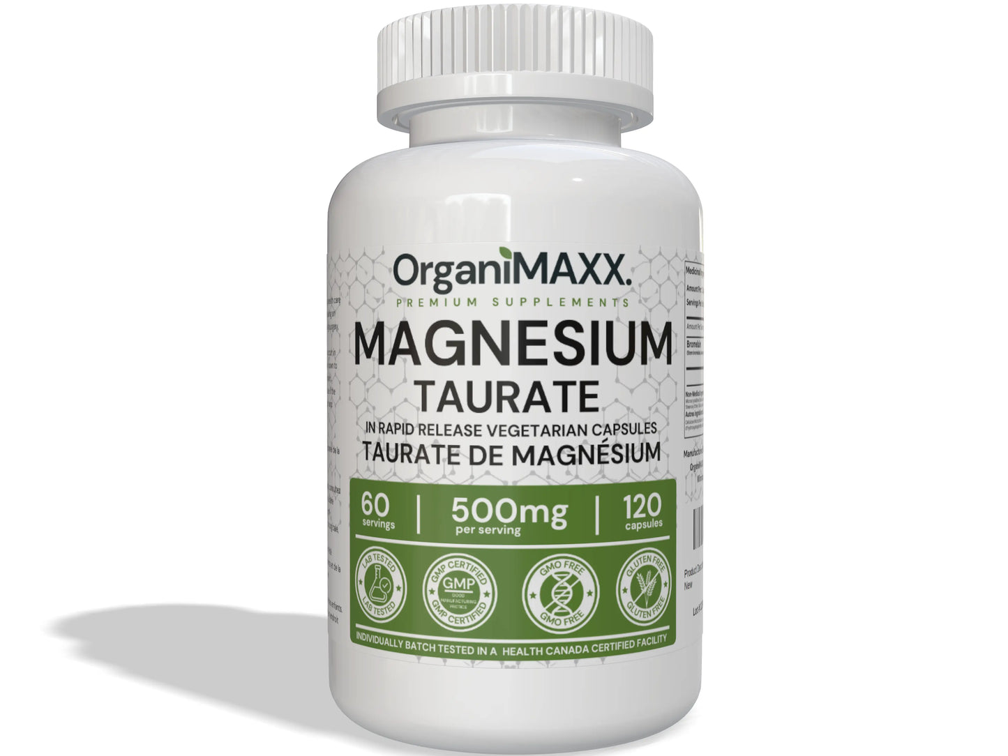 OrganiMAXX Magnesium Taurate Capsules - 120 Count OrganiMAXX.