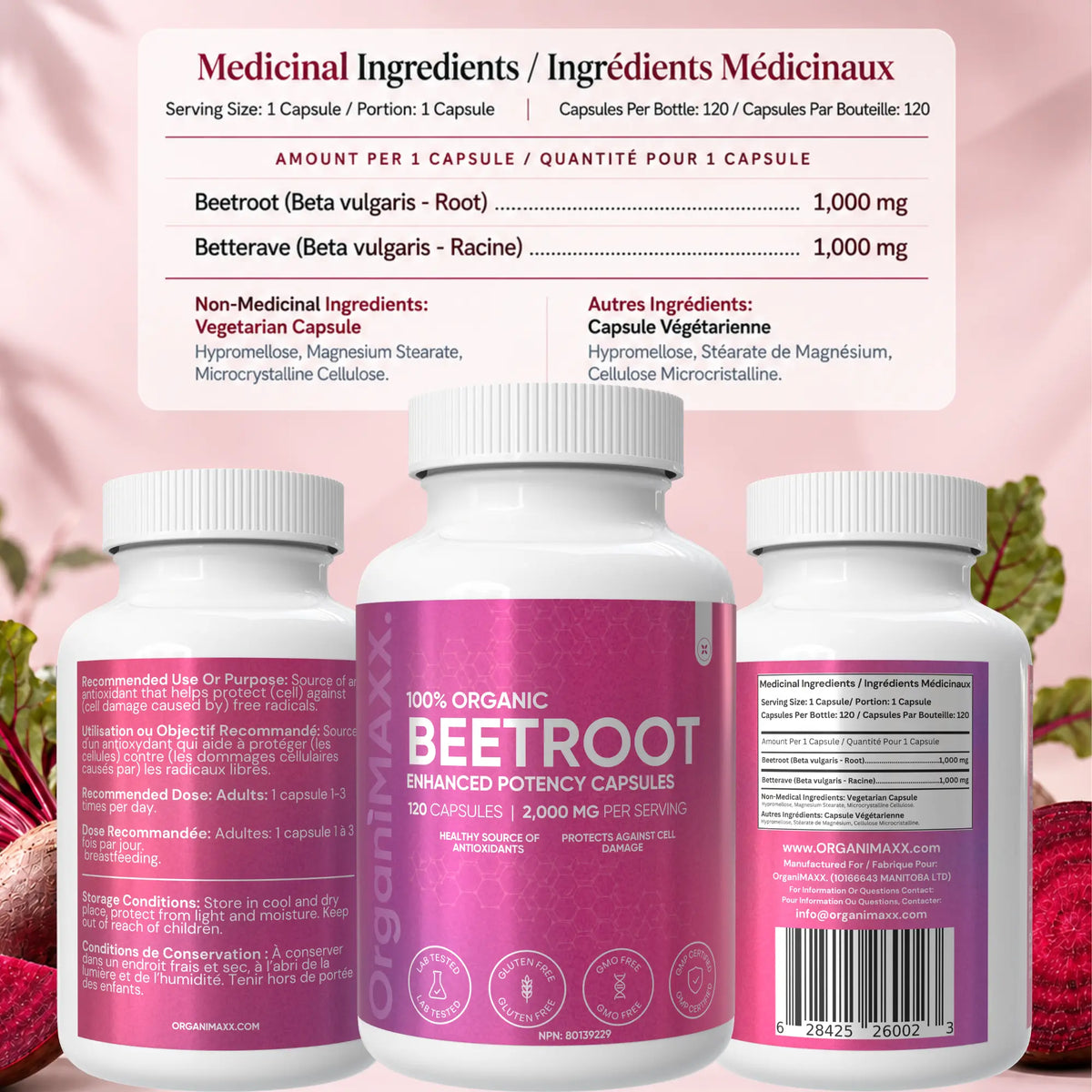 OrganiMAXX Beetroot Capsules 2,000 MG OrganiMAXX.