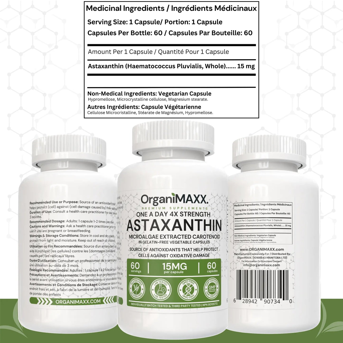 OrganiMAXX Astaxanthin One A Day Capsules - 60 Count OrganiMAXX.