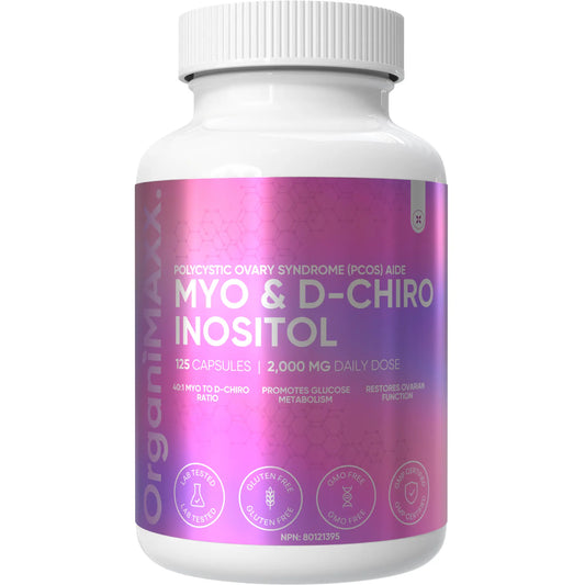 OrganiMAXX Myo Inositol & D Chiro Inositol PCOS Supplement For Women OrganiMAXX.