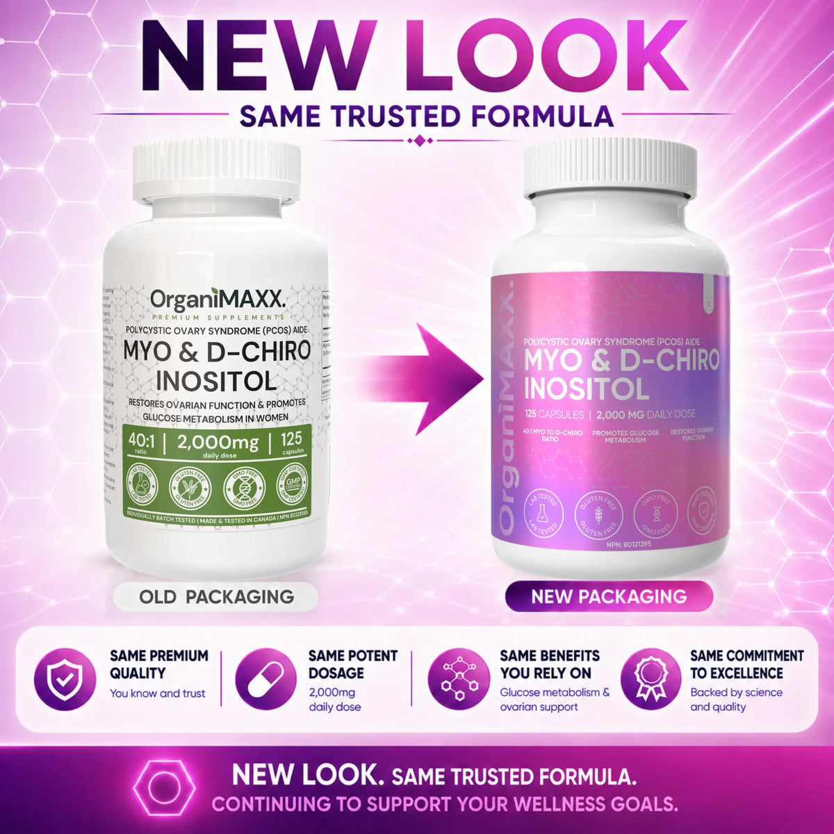OrganiMAXX Myo Inositol & D Chiro Inositol PCOS Supplement For Women OrganiMAXX.