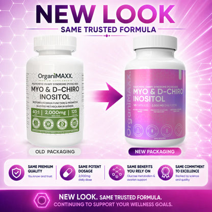 OrganiMAXX Myo Inositol & D Chiro Inositol PCOS Supplement For Women OrganiMAXX.