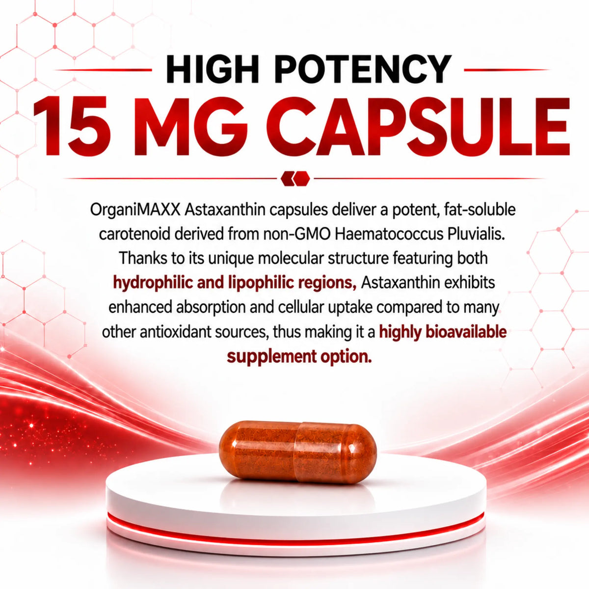 OrganiMAXX Astaxanthin 15 MG Capsules OrganiMAXX.