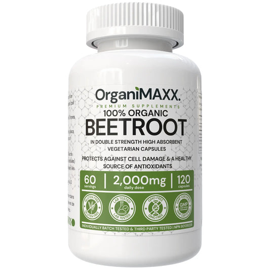 OrganiMAXX Certified Organic Beetroot Capsules 2,000 MG - 120 Count OrganiMAXX.