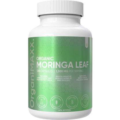 OrganiMAXX Certified Organic Moringa Leaf Capsules 1300 MG OrganiMAXX.