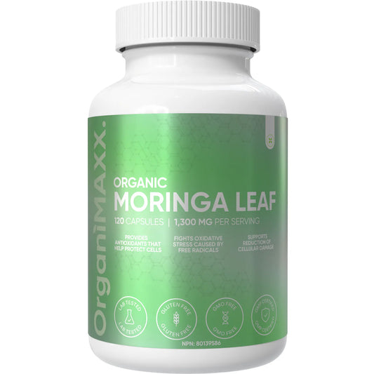 OrganiMAXX Certified Organic Moringa Leaf Capsules 1300 MG OrganiMAXX.