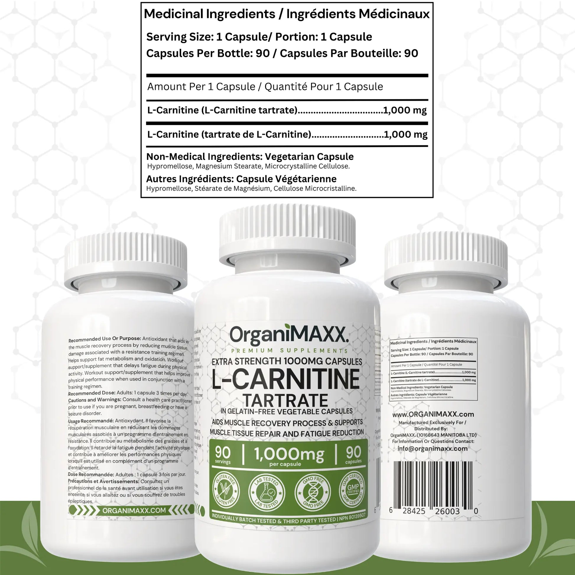 OrganiMAXX L Carnitine Double Dose 1,000 MG Capsules OrganiMAXX. OrganiMAXX L Carnitine Double Dose 1,000 MG Capsules OrganiMAXX.