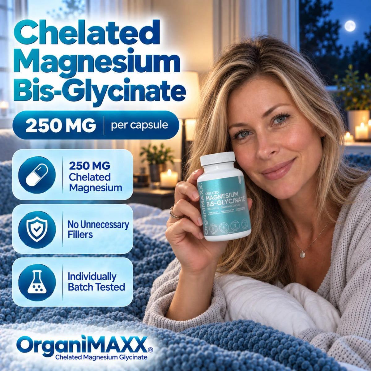 OrganiMAXX Magnesium Glycinate Fully Chelated OrganiMAXX.