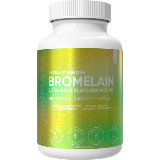 OrganiMAXX Organic Bromelain Capsules 500 MG - 120 Count OrganiMAXX.