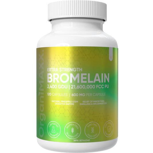 OrganiMAXX Certified Organic Bromelain Capsules 500 MG - 120 Count OrganiMAXX.