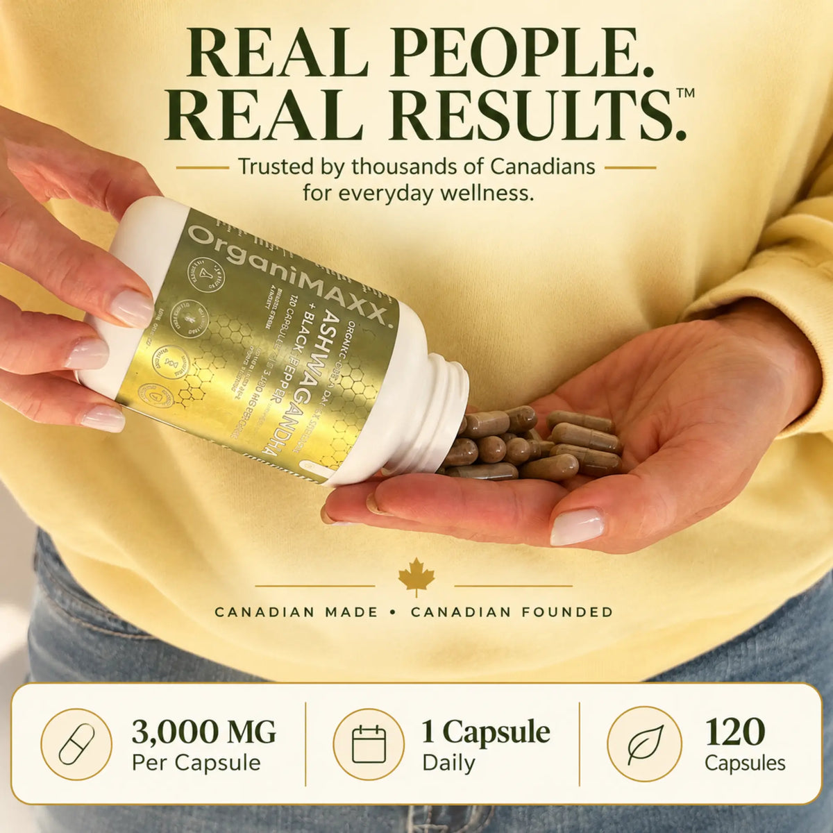 OrganiMAXX Ashwagandha 3,000 MG Capsules OrganiMAXX.
