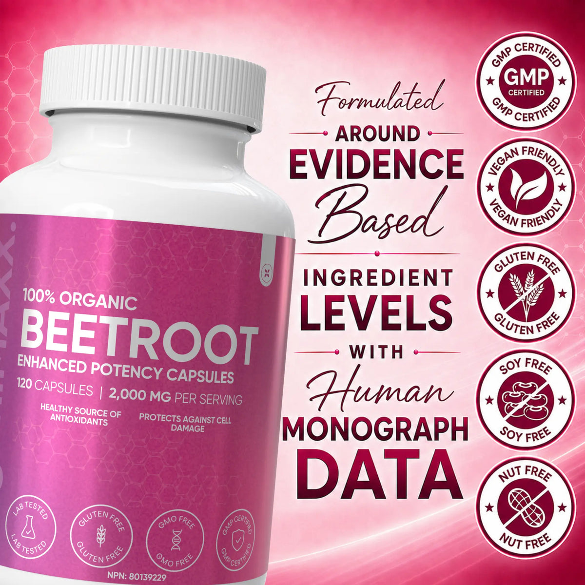 OrganiMAXX Beetroot Capsules 2,000 MG OrganiMAXX.