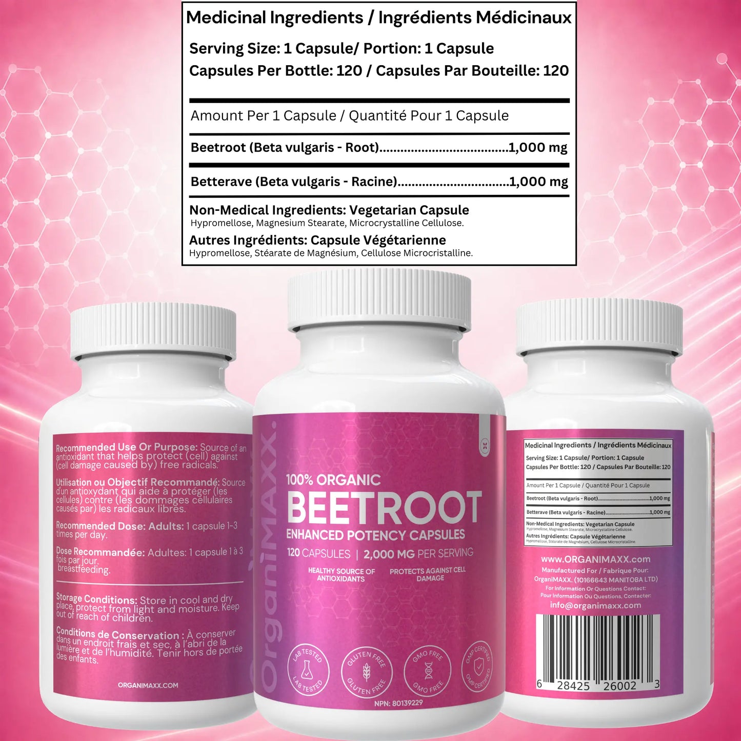 OrganiMAXX Beetroot Capsules 2,000 MG OrganiMAXX.