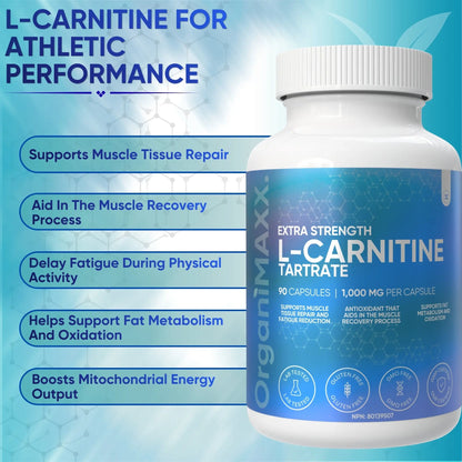 OrganiMAXX L Carnitine Double Dose 1,000 MG Capsules OrganiMAXX.