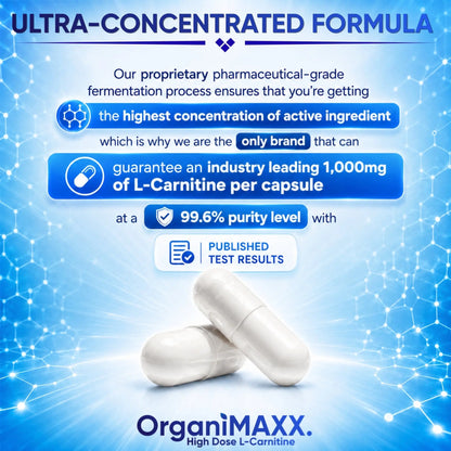 OrganiMAXX L Carnitine Double Dose 1,000 MG Capsules OrganiMAXX.