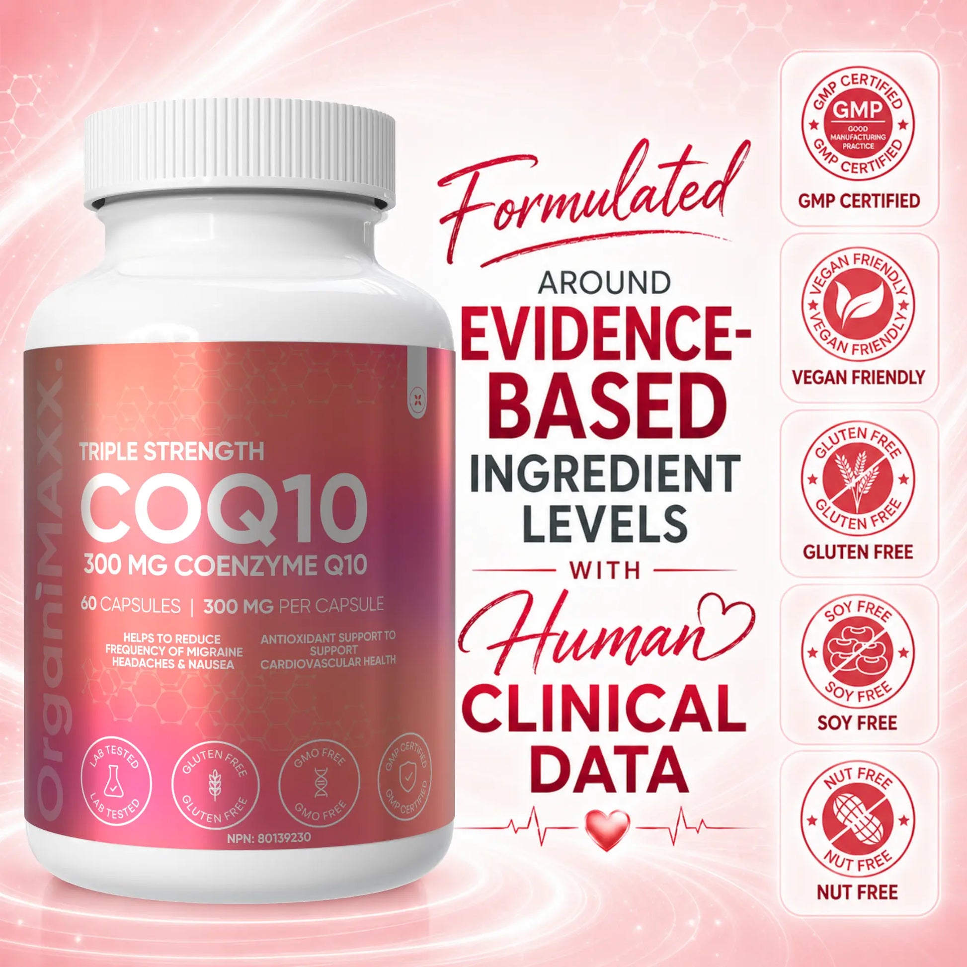 OrganiMAXX COQ10 Triple Strength 300 MG Capsules OrganiMAXX.