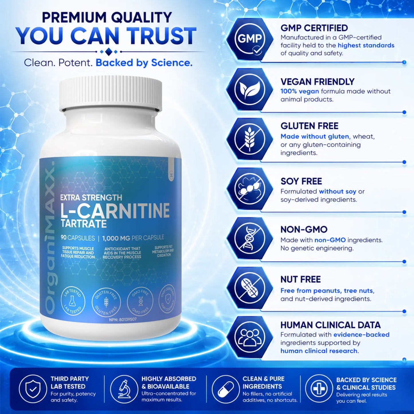OrganiMAXX L Carnitine Double Dose 1,000 MG Capsules OrganiMAXX.