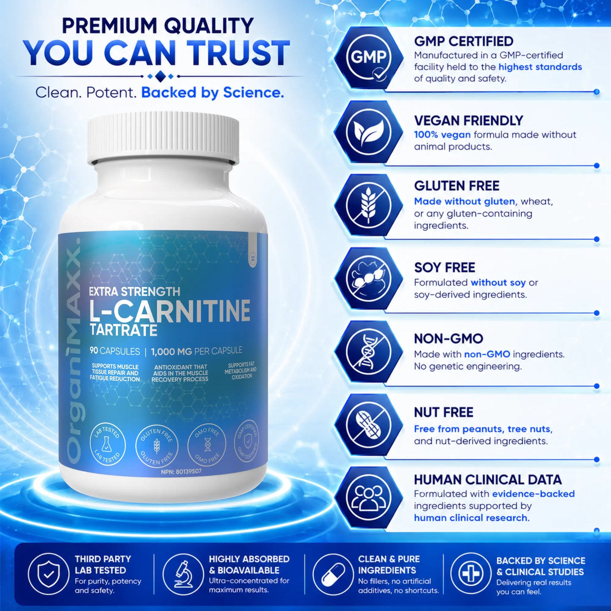 OrganiMAXX L Carnitine Double Dose 1,000 MG Capsules OrganiMAXX.