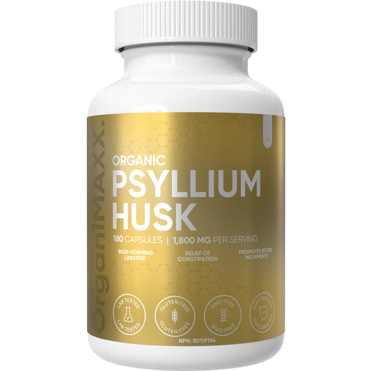 OrganiMAXX Certified Organic Psyllium Husk Capsules 1800 MG OrganiMAXX.