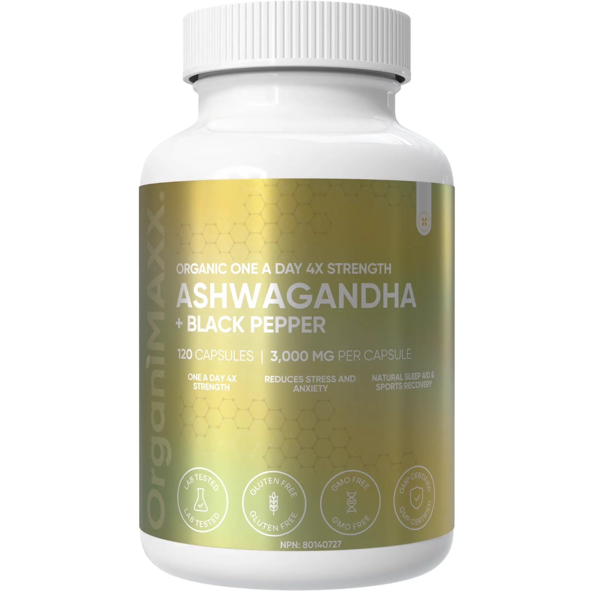 OrganiMAXX Ashwagandha 6X Strength 3,000 MG Capsules OrganiMAXX.