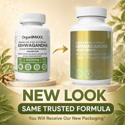OrganiMAXX Ashwagandha 6X Strength 3,000 MG Capsules OrganiMAXX.