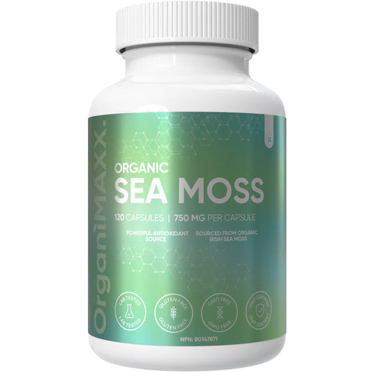 OrganiMAXX Certified Organic Irish Sea Moss Capsules 750 MG OrganiMAXX.