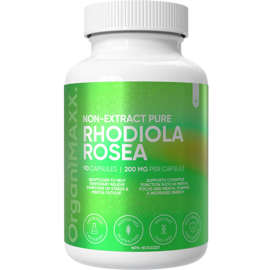 OrganiMAXX Certified Organic Rhodiola Rosea Capsules 400 MG OrganiMAXX.