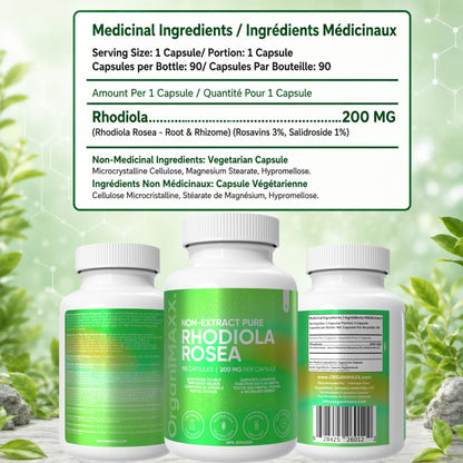 OrganiMAXX Rhodiola Rosea Capsules 200 MG OrganiMAXX.