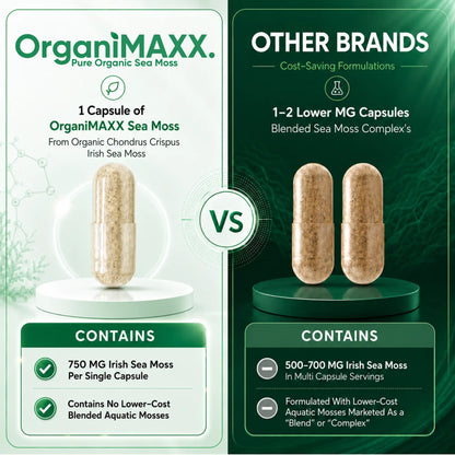 OrganiMAXX Irish Sea Moss Capsules 750 MG OrganiMAXX.