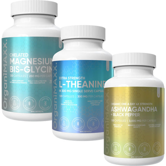 The Rest & Restore Bundle - Magnesium Glycinate & L-Theanine & Ashwagandha OrganiMAXX.