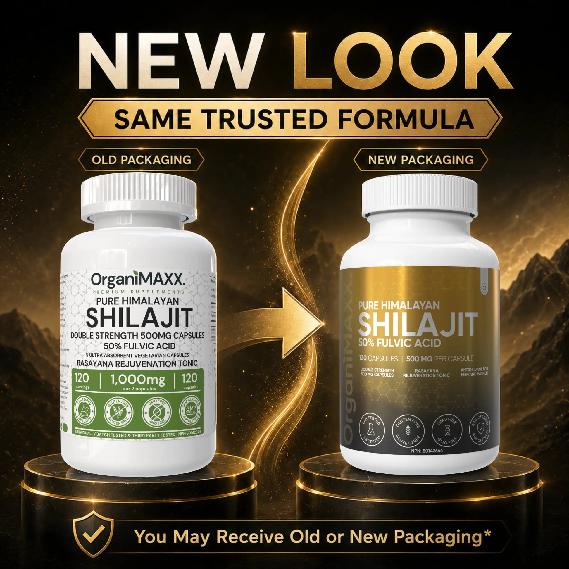 OrganiMAXX Pure Himalayan Organic Shilajit Double Dose Capsules OrganiMAXX.