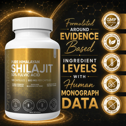 OrganiMAXX Pure Himalayan Organic Shilajit Double Dose Capsules OrganiMAXX.