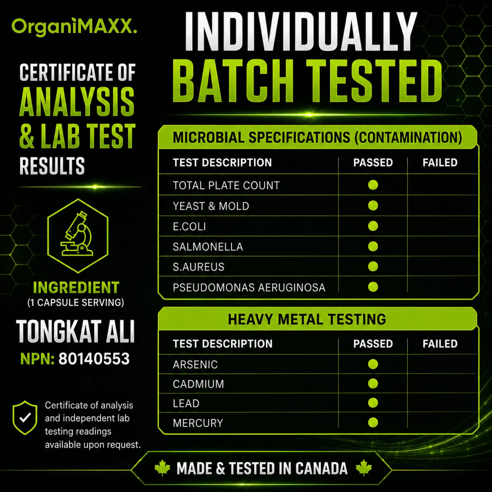 OrganiMAXX Tongkat Ali 600 MG Capsules OrganiMAXX.
