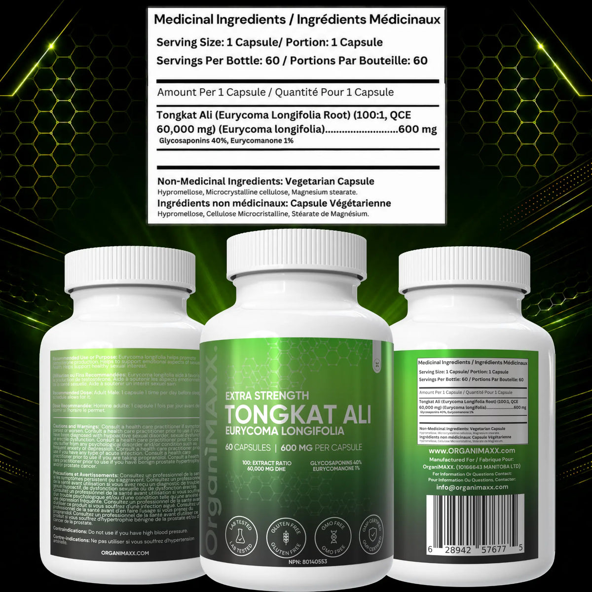 OrganiMAXX Tongkat Ali 600 MG Capsules OrganiMAXX.