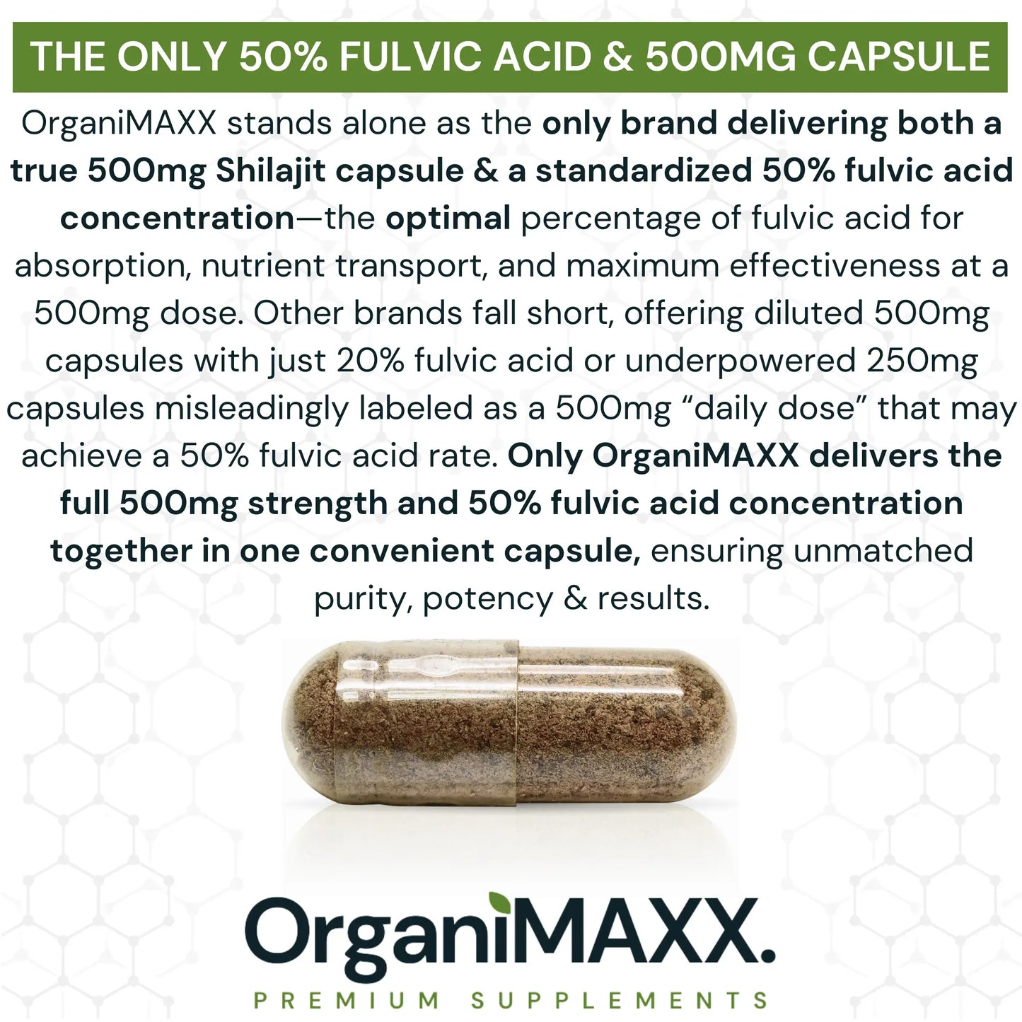 OrganiMAXX Pure Himalayan Organic Shilajit Double Dose Capsules OrganiMAXX.
