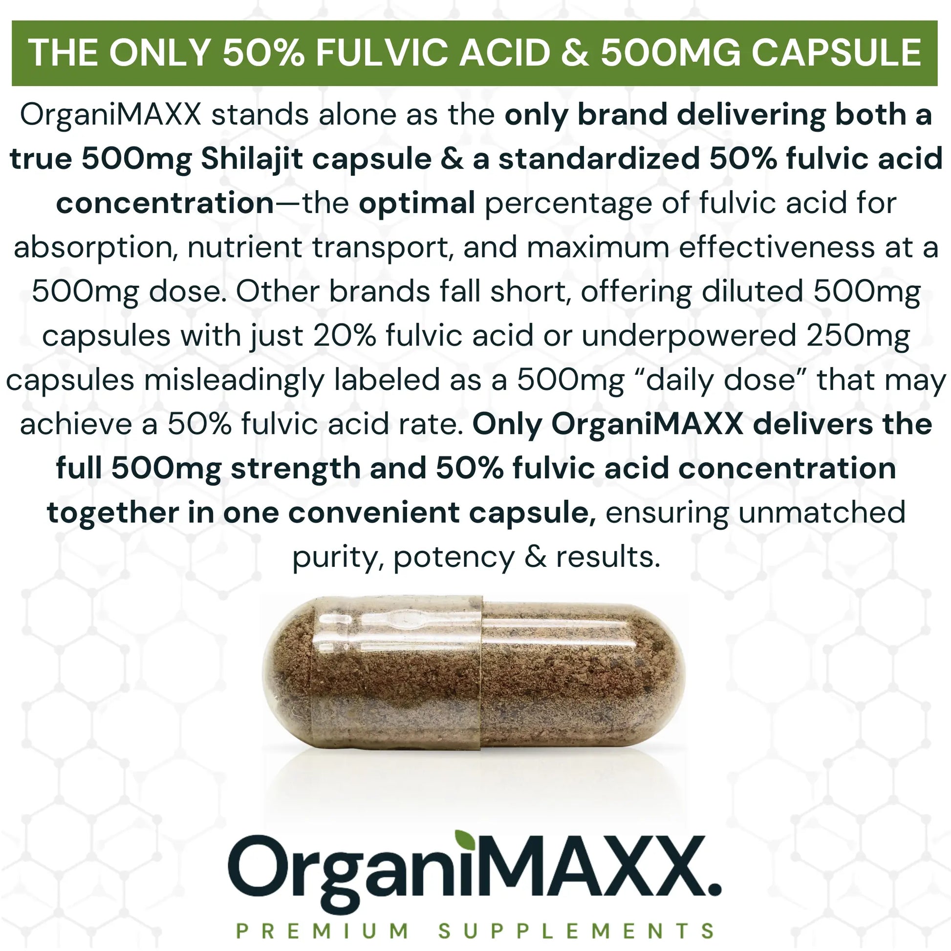 OrganiMAXX Pure Himalayan Organic Shilajit Double Dose Capsules OrganiMAXX.