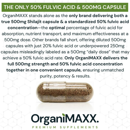 OrganiMAXX Pure Himalayan Organic Shilajit Double Dose Capsules OrganiMAXX.