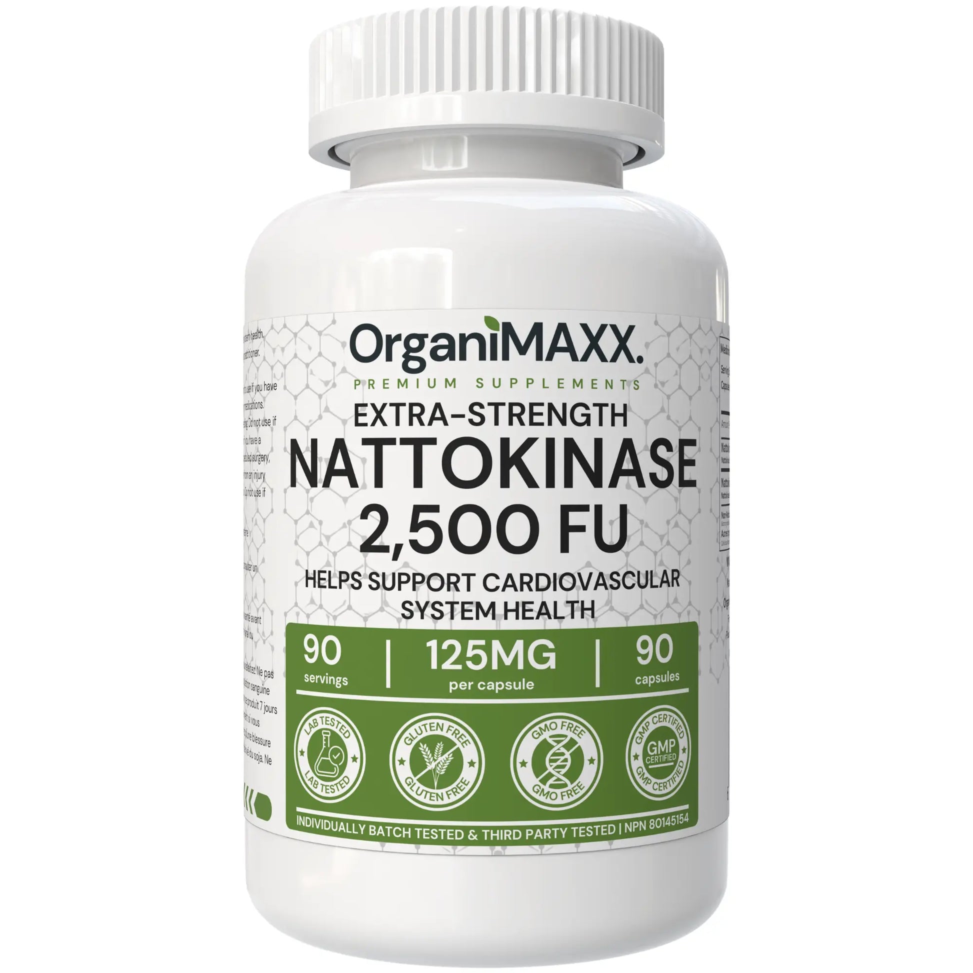 OrganiMAXX Nattokinase Extra Strength 125 MG Capsules OrganiMAXX.