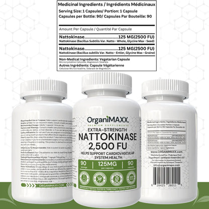 OrganiMAXX Nattokinase Extra Strength 125 MG Capsules OrganiMAXX.