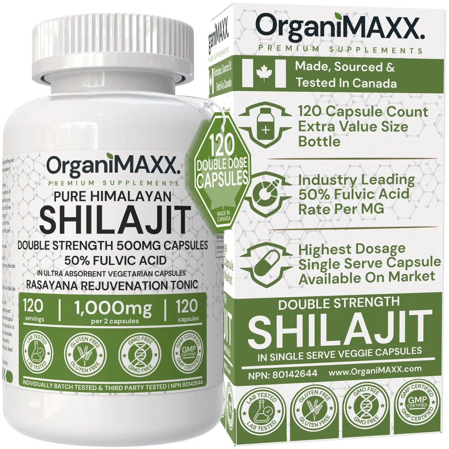 OrganiMAXX Double Strength Shilajit + Tongkat Ali Bundle Pack OrganiMAXX.