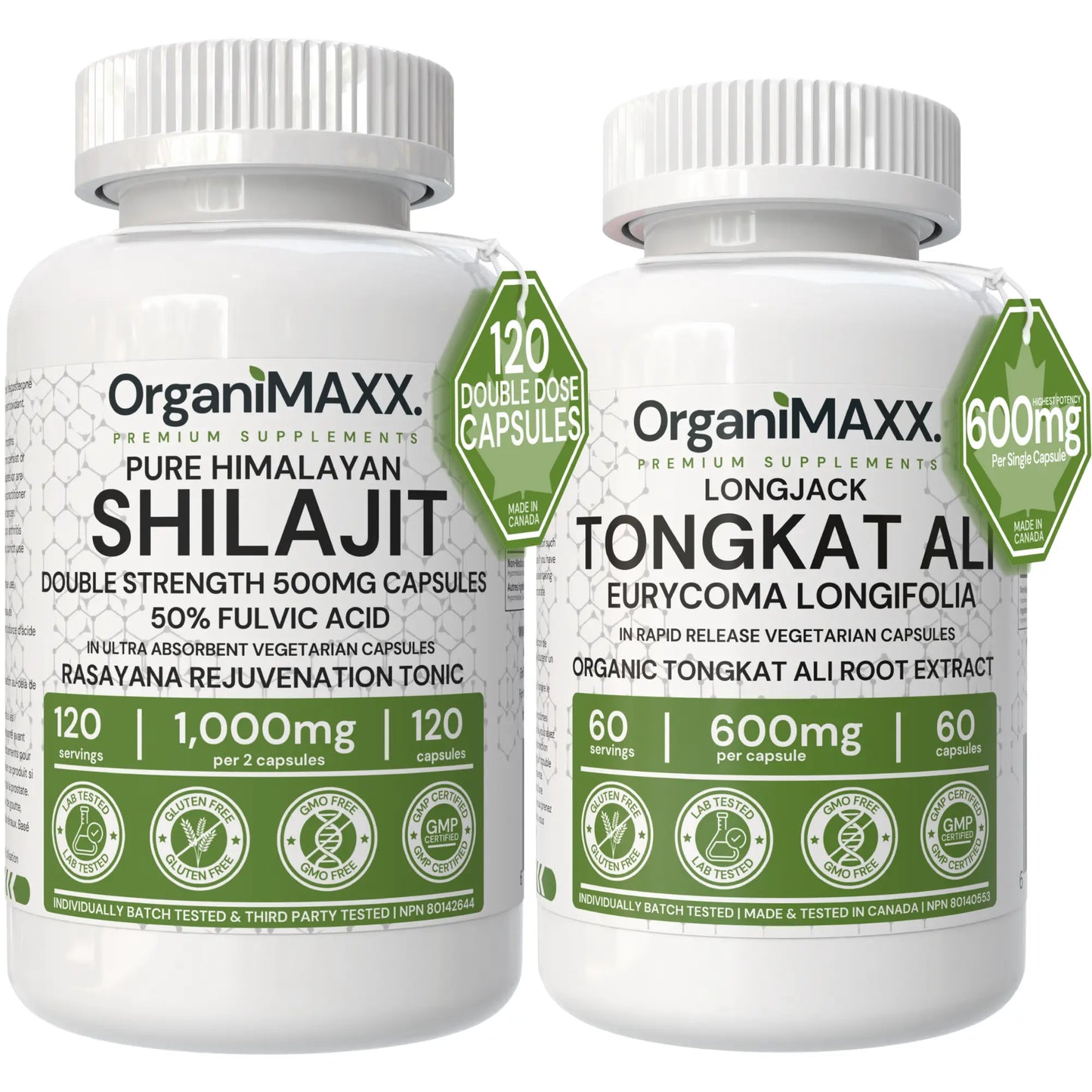 OrganiMAXX Double Strength Shilajit + Tongkat Ali Bundle Pack OrganiMAXX.